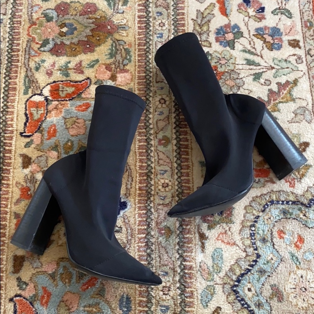 Tony Bianco Sock Booties (Diddy Black Lycra Ankle)